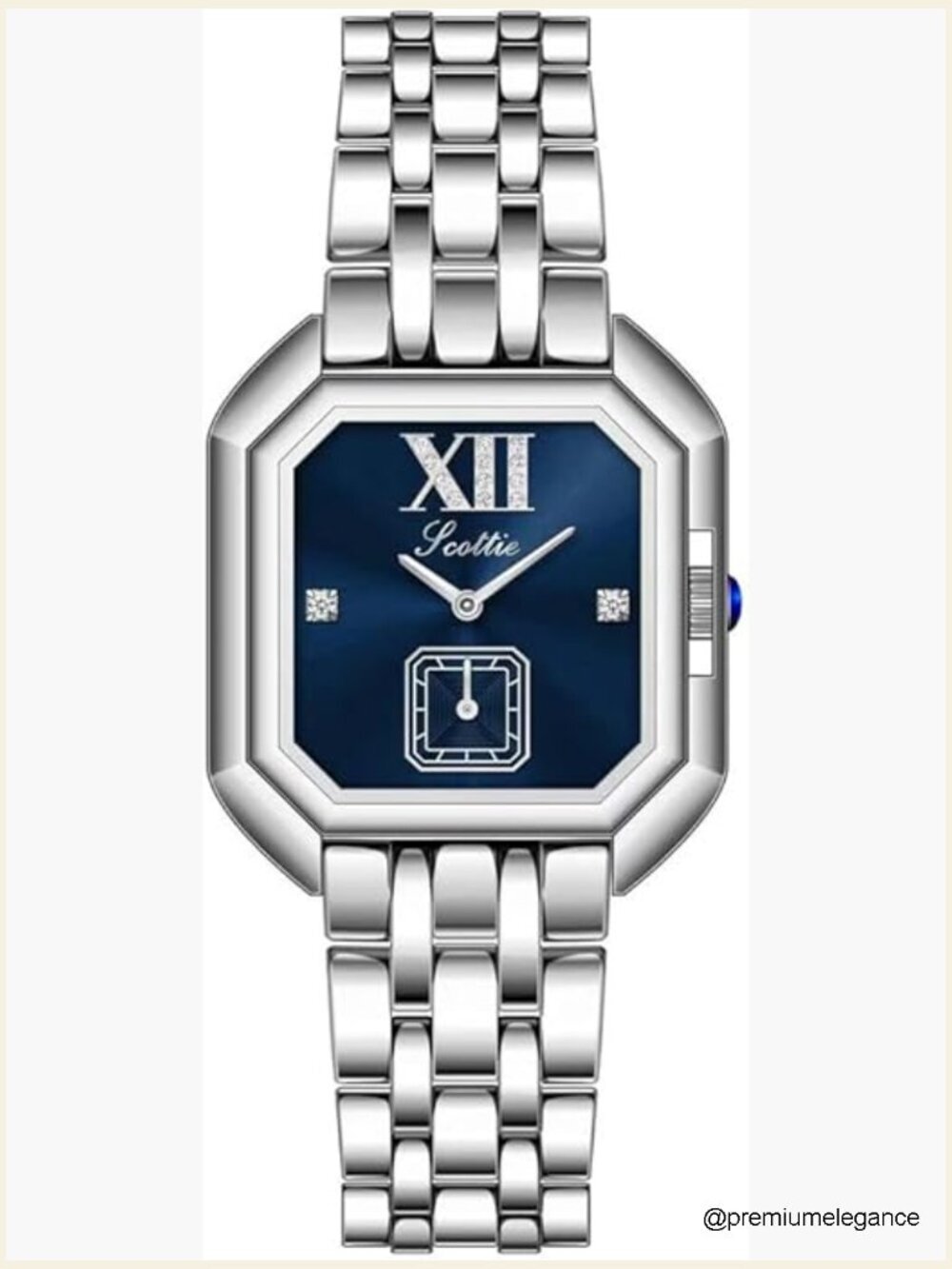 Luxury Women's Square Dial Leather Watch Diamond Markers Quartz Bracelet